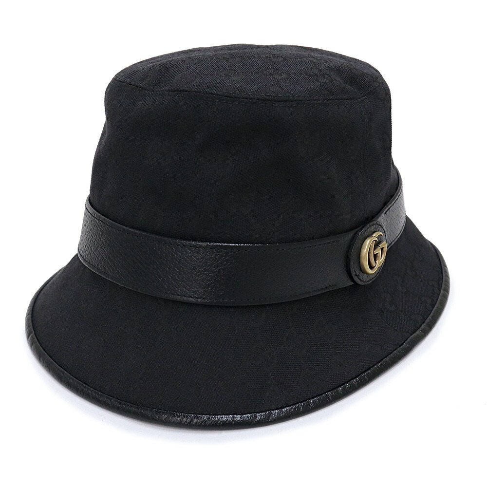 Gucci GG Bucket Fedora Hat L Original GG Black
